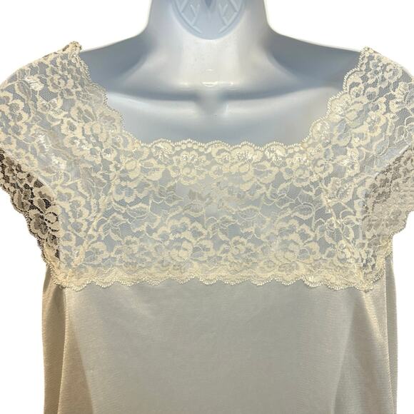 VTG Y2K Collections ETC M Lace Slip Top Satiny Cottagecore Romantic‎ Coquette - Picture 7 of 10